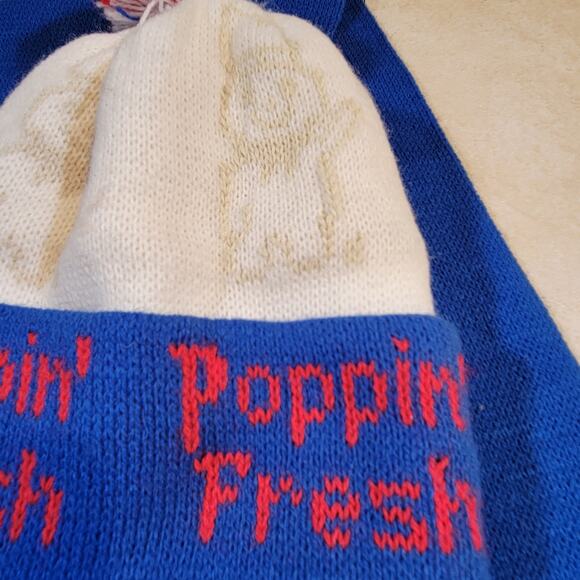 Vintage Pillsbury Doughboy Hat & 56" Long Scarf Set Poppin' Fresh Blue & White - Picture 8 of 11